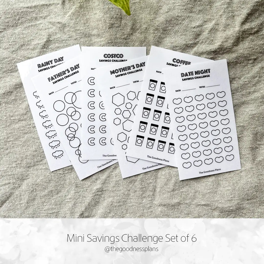 Savings Challenge – Tracker Card Set - Mini size