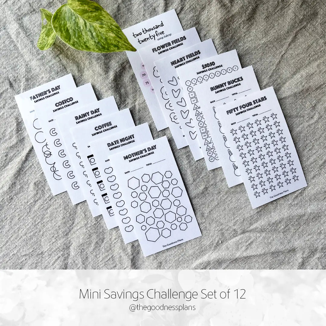 Savings Challenge – Tracker Card Set - Mini size