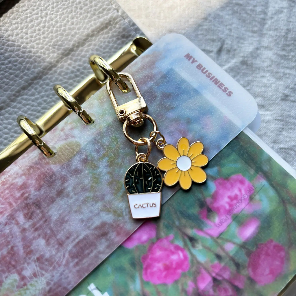 Cactus Bloom – Pastel Pots Keychain