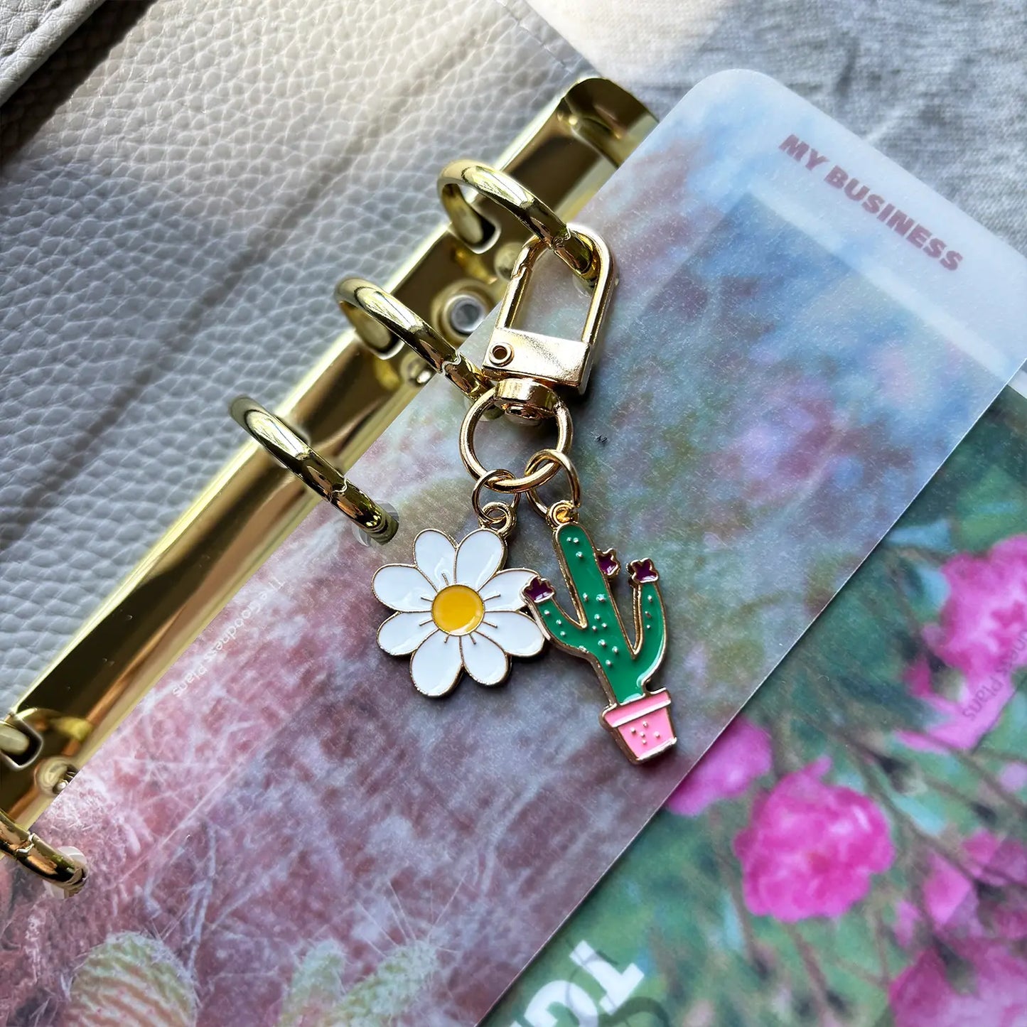 Cactus Bloom – Porte-clés pots pastel