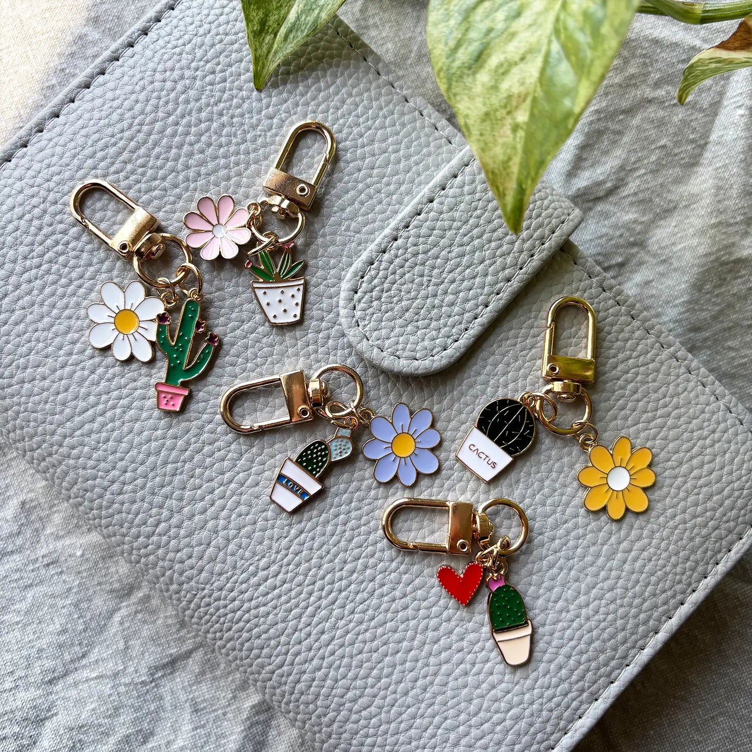 Cactus Bloom – Pastel Pots Keychain