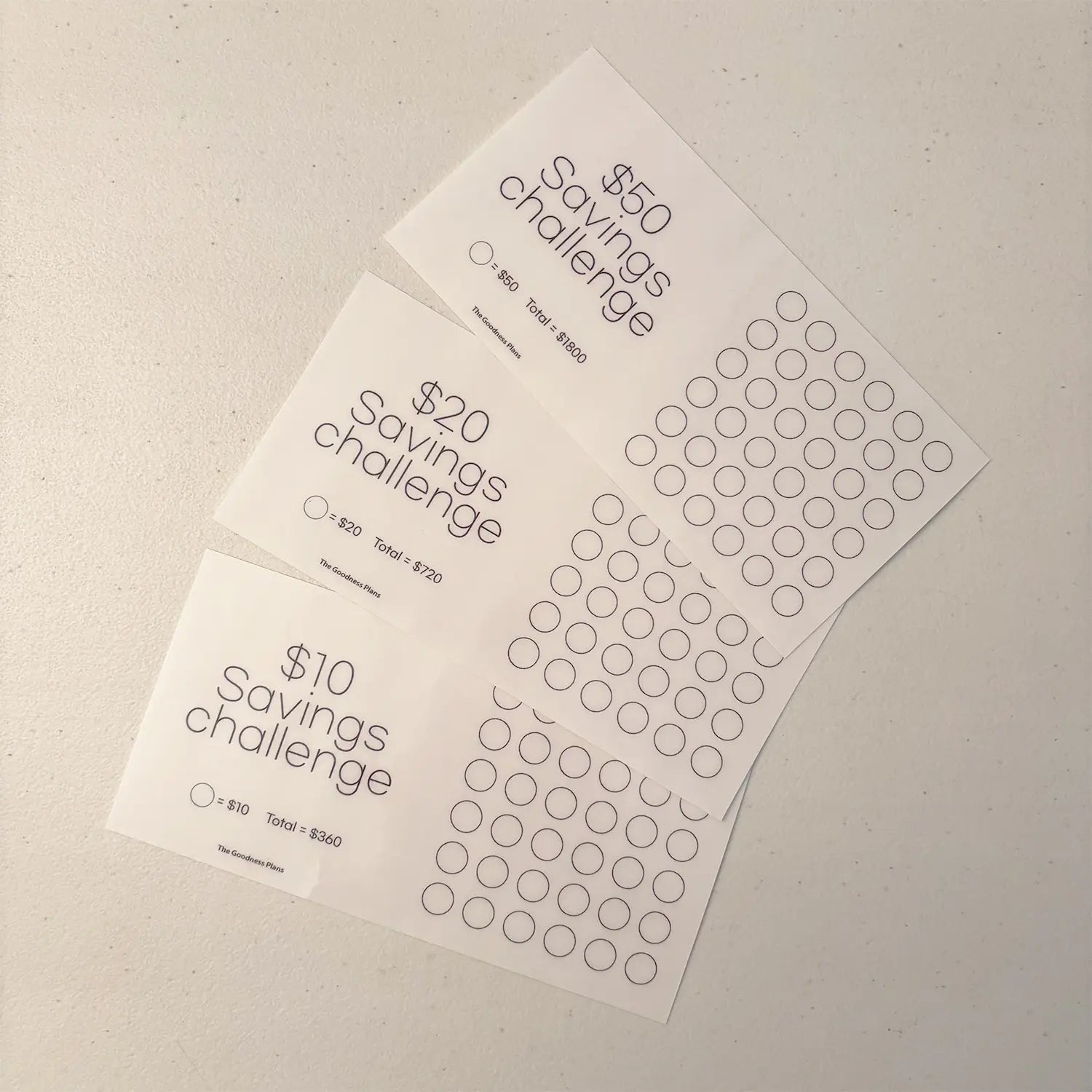 Small Dot Savings Challenge - Total $2880