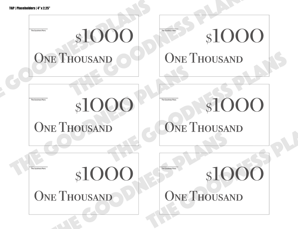 Bold Cash Placeholders (PDF)