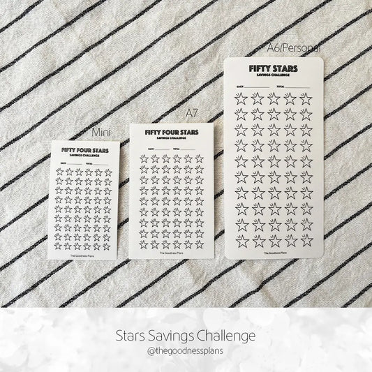 Stars Savings Challenge – Tracker Card