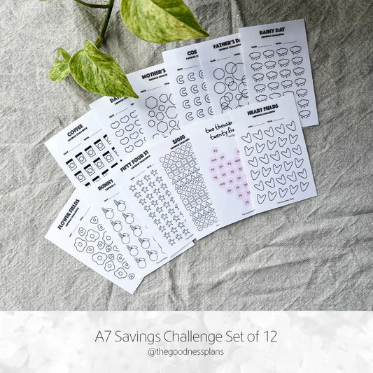 Savings Challenge – Tracker Card  Set - A7