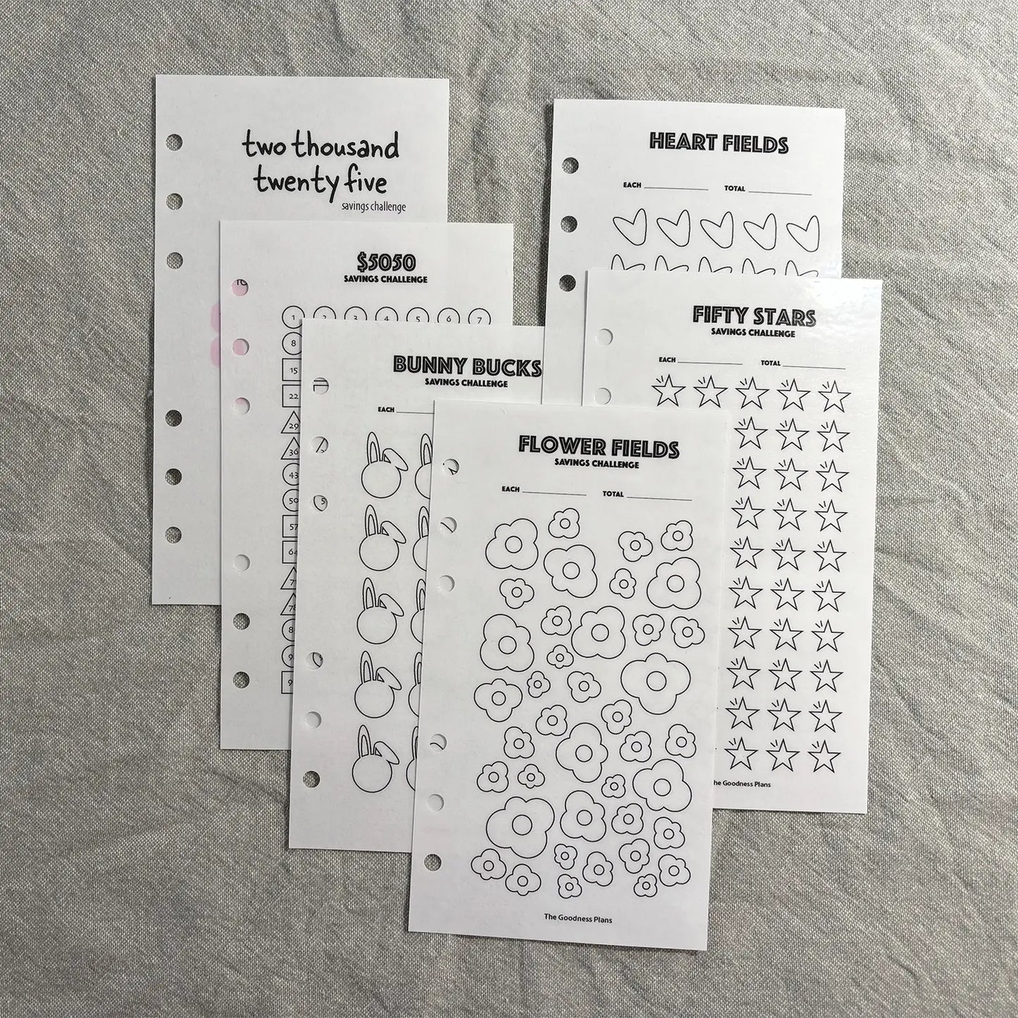 Savings Challenge - Tracker Pages Set - A6 / Personal